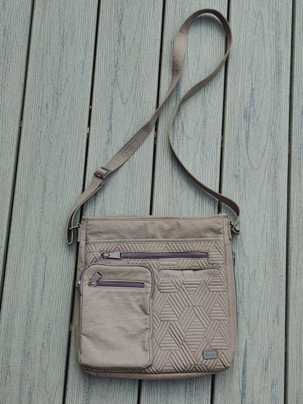 Lug Monorail Crossbody Bag with Front Zip Pockets